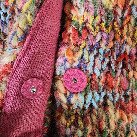 Vintage Talbots Womens Sweater Vest Colorful Knit Wool Confetti Y2K Snap Front X - Picture 7 of 9